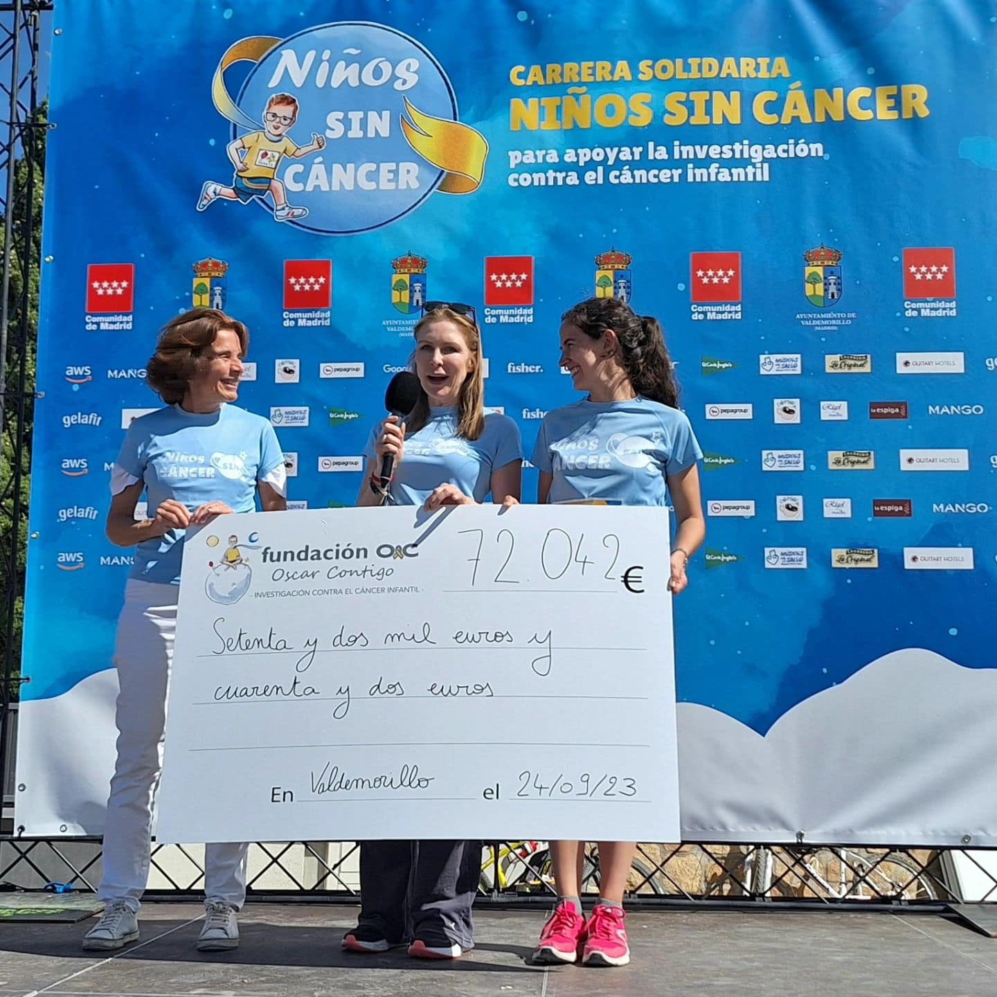Cheque recaudación carrera solidaria Niños sin Cáncer 2023