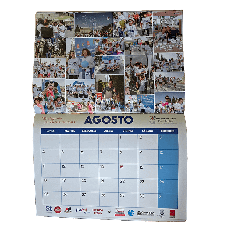 Calendario solidario carreras Niños sin Cáncer 2025