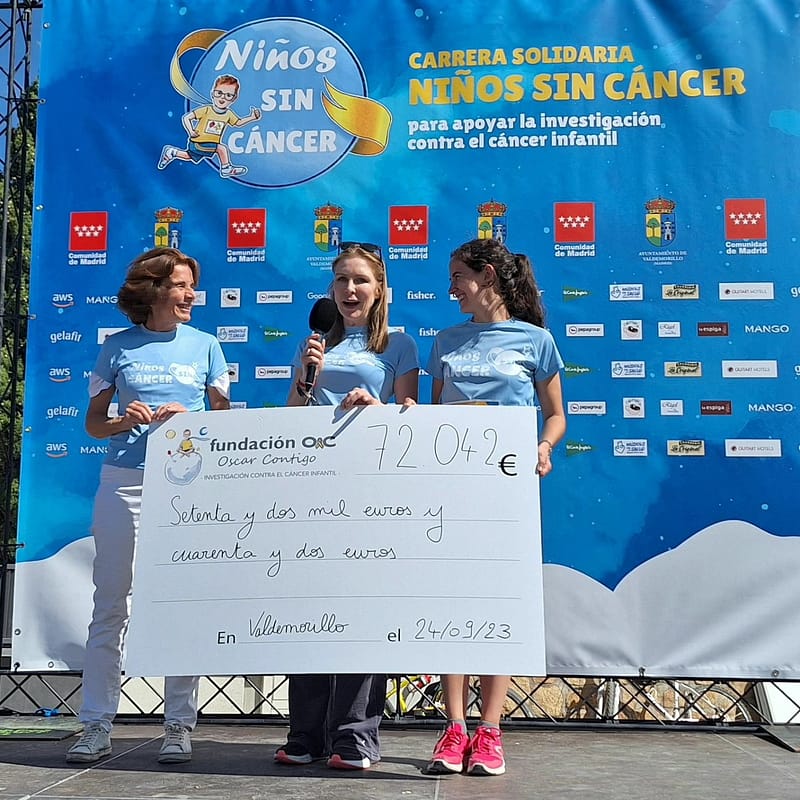 Cheque recaudación carrera solidaria Niños sin Cáncer 2023